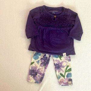 Burt’s bees baby purple floral outfit